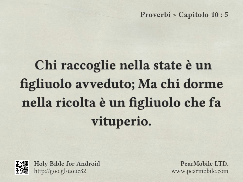 Proverbi, Capitolo 10:5